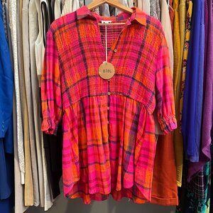 NWT BiBi Flannel Tunic Mini Dress
